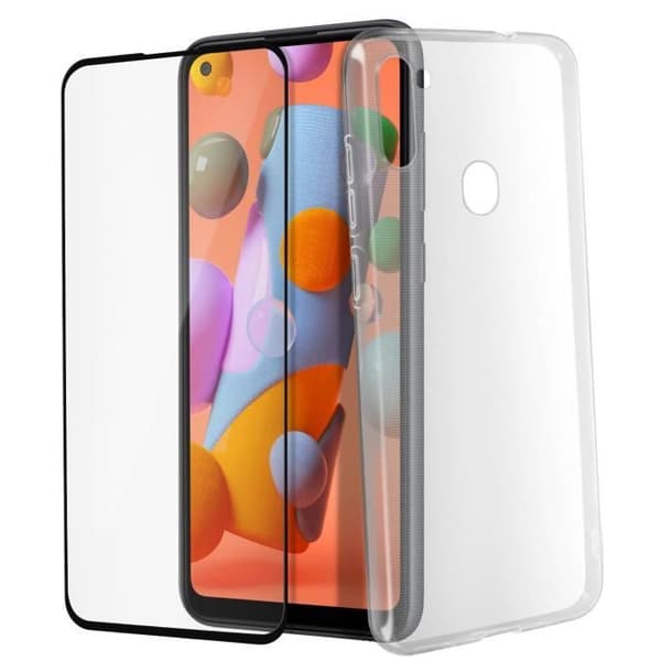 Skyddsfodral och skyddsfilm - AVIZAR - Galaxy A11 - Hård - Härdat glas 9H - Stötresistent