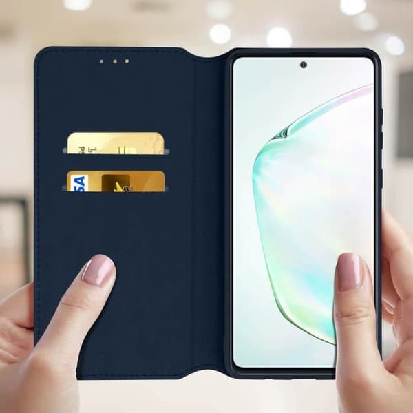 Skal till Samsung Galaxy Note 10 Lite Folio plånboksställ Funktion Blå