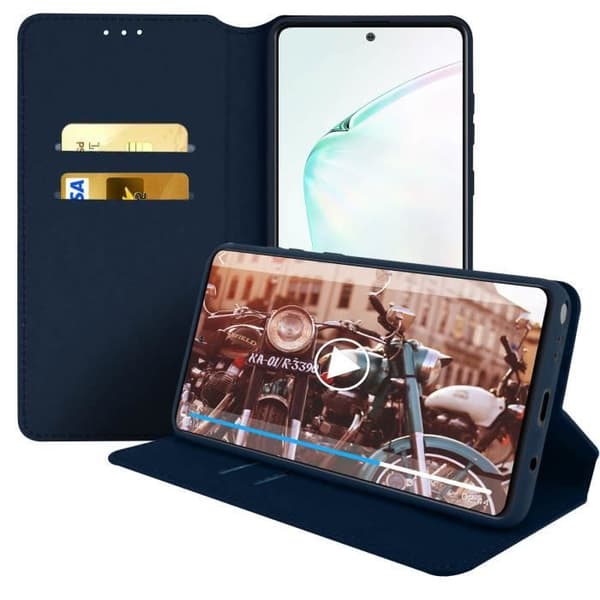 Skal till Samsung Galaxy Note 10 Lite Folio plånboksställ Funktion Blå