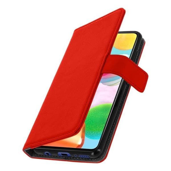 Hölster för Samsung Galaxy A41 - AVIZAR - Kortfodral - Silikon Gel - Röd - Magnetisk