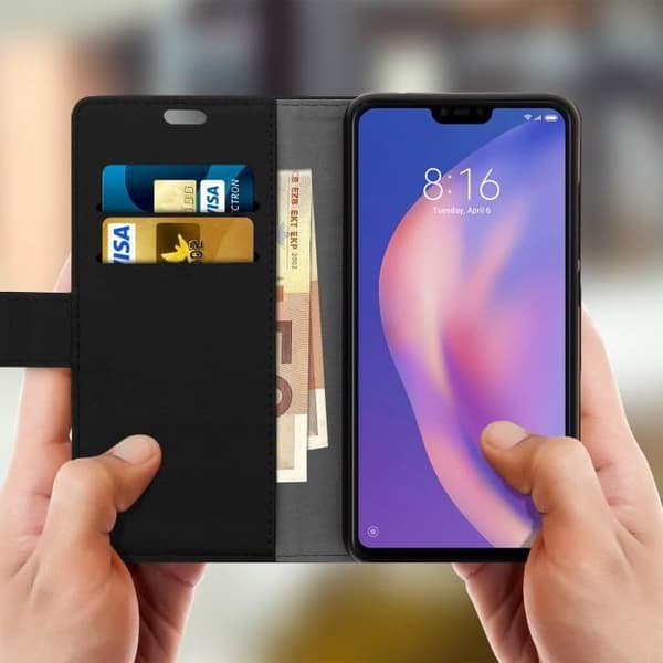 Housse - Xiaomi - Mi 8 Lite - Silikon - Videostöd - Svart