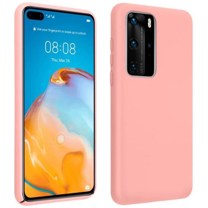 Huawei P40 Pro Fodral Halvstyvt Matt Soft Touch Finish Qi-kompatibel rosa