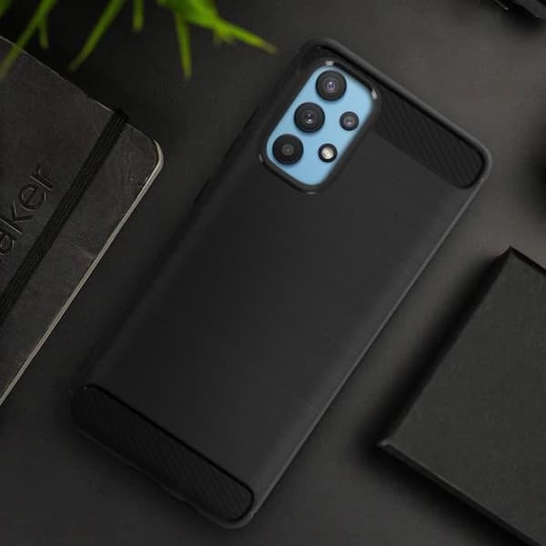 Coque - Akashi - Galaxy A32 - Silikon gel - Børstet effekt - Karbonfinish