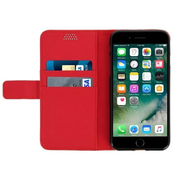 iPhone 7 och iPhone 8 Flip Wallet Fodral - Röd