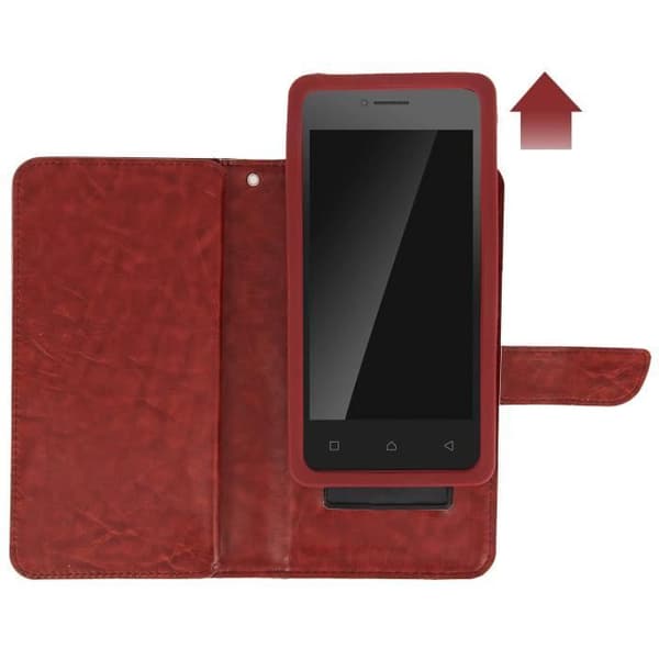 Smartphone Plånboksfodral - Universell - Brun - Ekoskinn - 6 Kortfack - Mjuk