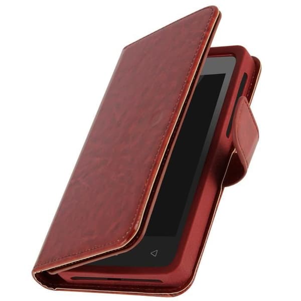 Smartphone Plånboksfodral - Universell - Brun - Ekoskinn - 6 Kortfack - Mjuk
