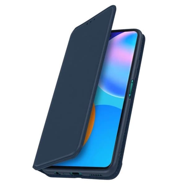 Hölster - Huawei - P smart 2021 - Ekoskinn - Plånbok - Stödfunktion - Blå