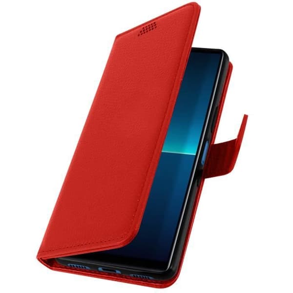 Housse Folio - AVIZAR - Sony Xperia L4 - Röd - Mjuk Skal - Videostöd
