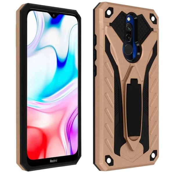 Coque - AVIZAR - Xiaomi Redmi 8 / 8A - Stötbeständig - Inbyggd ställning - Två material