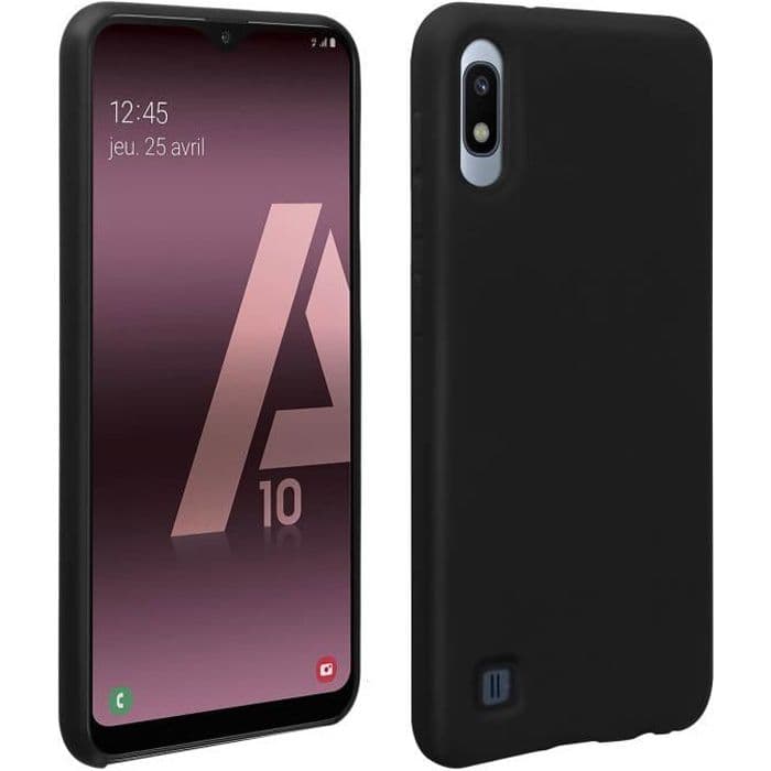 Samsung Galaxy A10 Matt halvstyvt silikonfodral Soft Touch Finish Svart