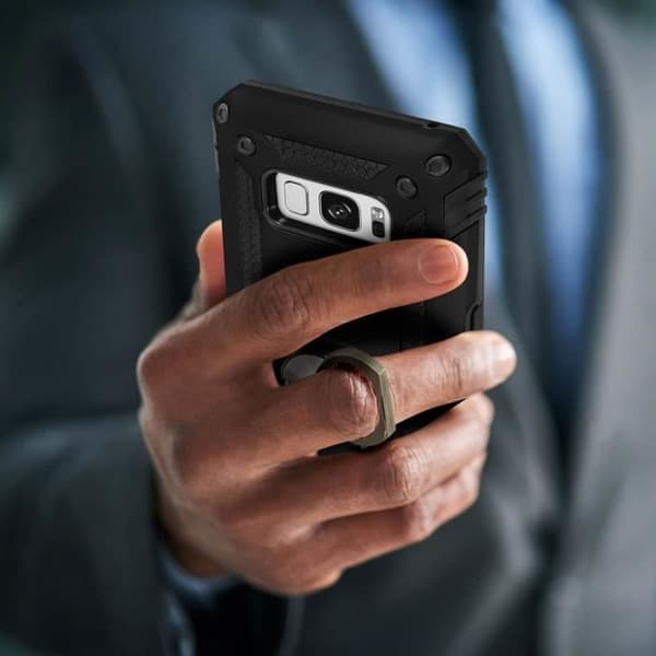Coque - AVIZAR - Samsung Galaxy S8 - Bimaterial - Hållring - Videostöd svart