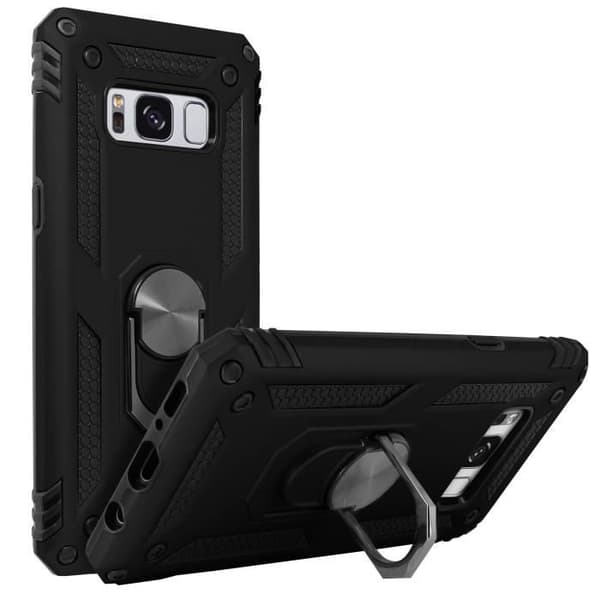 Coque - AVIZAR - Samsung Galaxy S8 - Bimaterial - Hållring - Videostöd svart