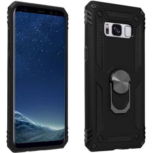 Coque - AVIZAR - Samsung Galaxy S8 - Bimaterial - Hållring - Videostöd svart