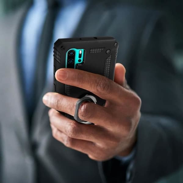Coque - AVIZAR - P30 Pro - Bi-material - Hållring - Svart videostöd