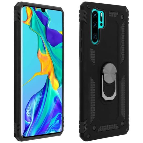 Coque - AVIZAR - P30 Pro - Bi-material - Hållring - Svart videostöd