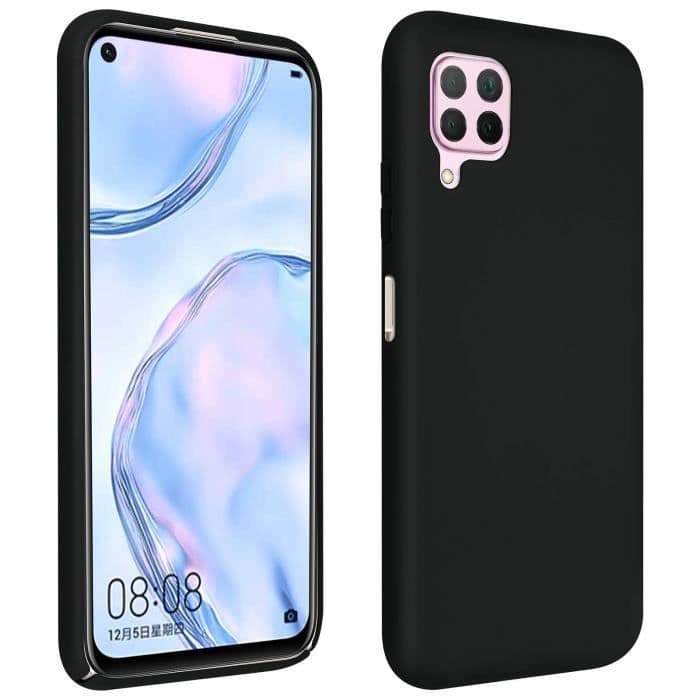 Huawei P40 Lite halvstyvt silikonfodral Soft Touch Finish Svart