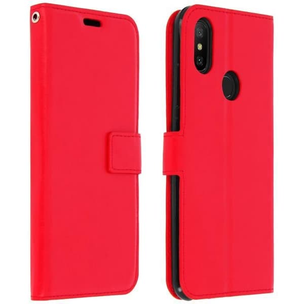 Hus - Xiaomi - Mi A2 - Ekologiskt läder - Röd - Stöd funktion