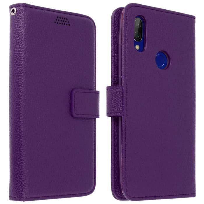 Fodral Xiaomi Redmi 7 Soft Touch Wallet Foliofodral Videostöd Lila Lila