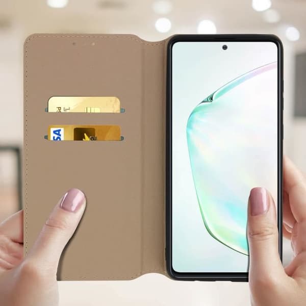 Skal till Samsung Galaxy Note 10 Lite Folio Plånboksställ Funktion Guld