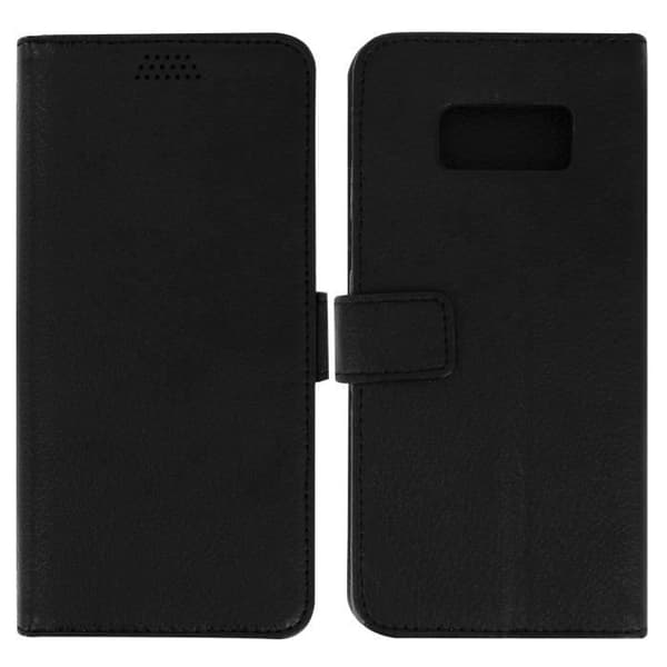 Huscover Portfölj - Samsung - Galaxy S8 Plus - Ekologisk läder - Svart - Mjuk
