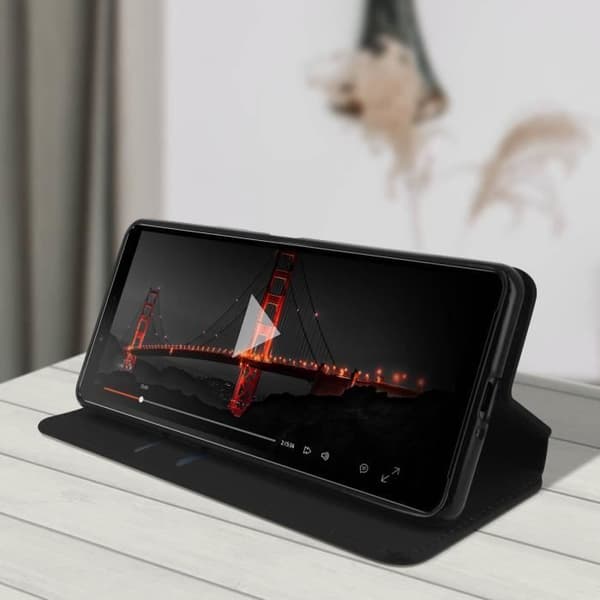 Hölster - Sony - Xperia 10 2 - Ekologisk läder - Magnetlock - Stöd funktion