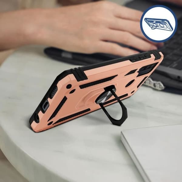 Coque - Huawei - Y6p - Antichoc - Bi-matière - Stöd för video roséguld