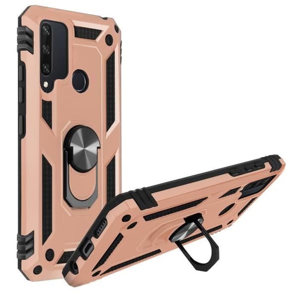 Coque - Huawei - Y6p - Antichoc - Bi-matière - Stöd för video roséguld