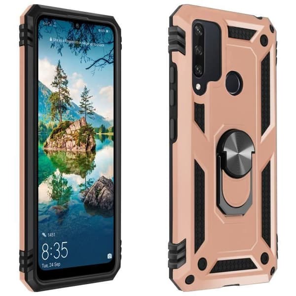 Coque - Huawei - Y6p - Antichoc - Bi-matière - Stöd för video roséguld