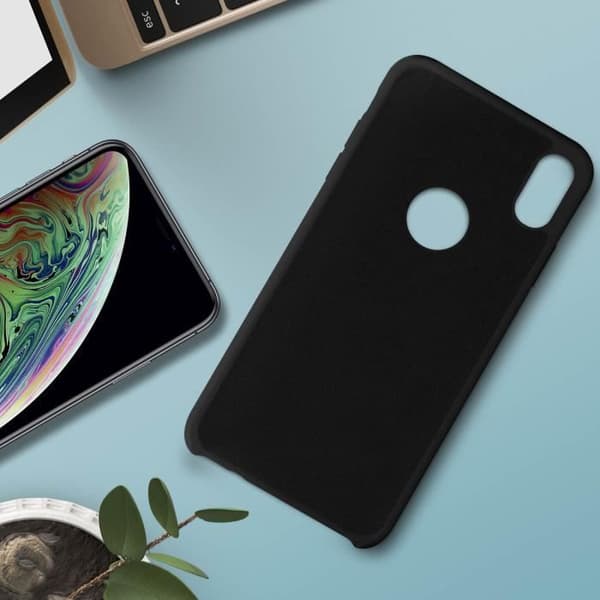 Skyddsskal - AVIZAR - iPhone XS Max - Halvstyv silikon - Soft Touch-yta - Svart