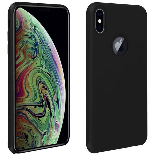 Skyddsskal - AVIZAR - iPhone XS Max - Halvstyv silikon - Soft Touch-yta - Svart