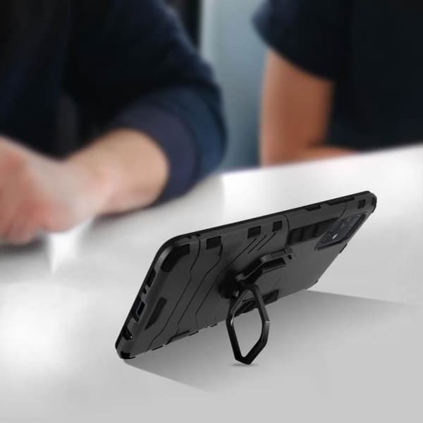 Coque - AVIZAR - Samsung Galaxy A51 - Bi-matière - Bague de maintien - Stöd för video svart