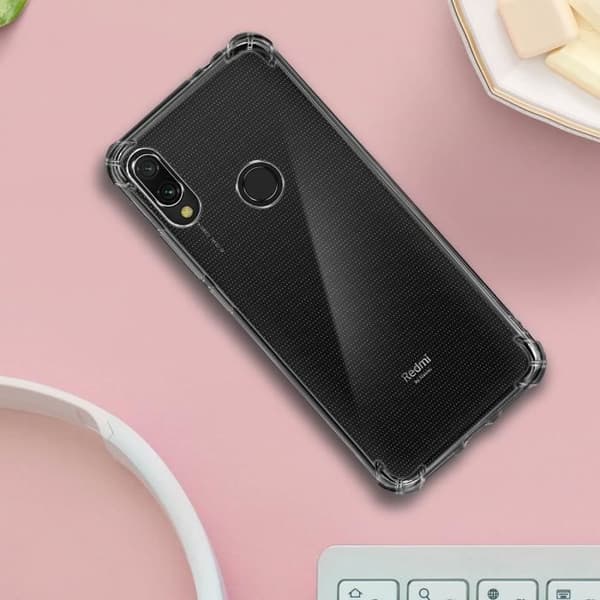 Coque - AVIZAR - Xiaomi Redmi 7 - Stöttebestandig skydd - Förstärkta hörn - Transparent Vit