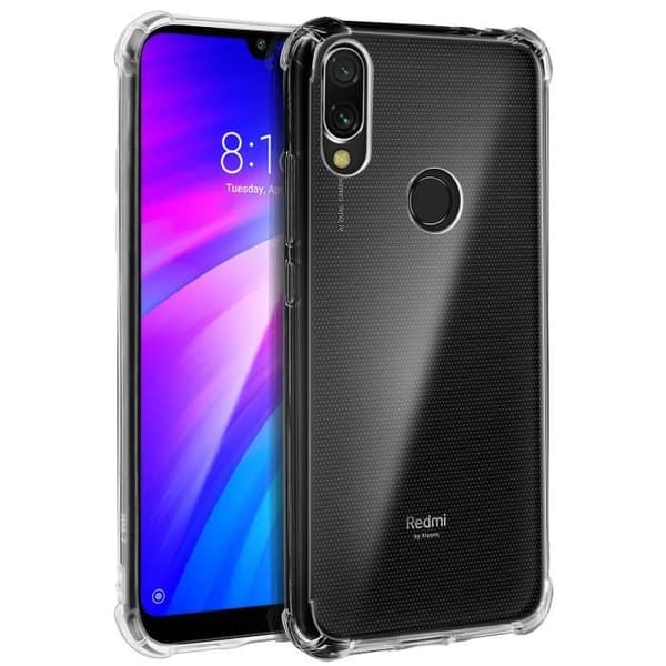 Coque - AVIZAR - Xiaomi Redmi 7 - Stöttebestandig skydd - Förstärkta hörn - Transparent Vit