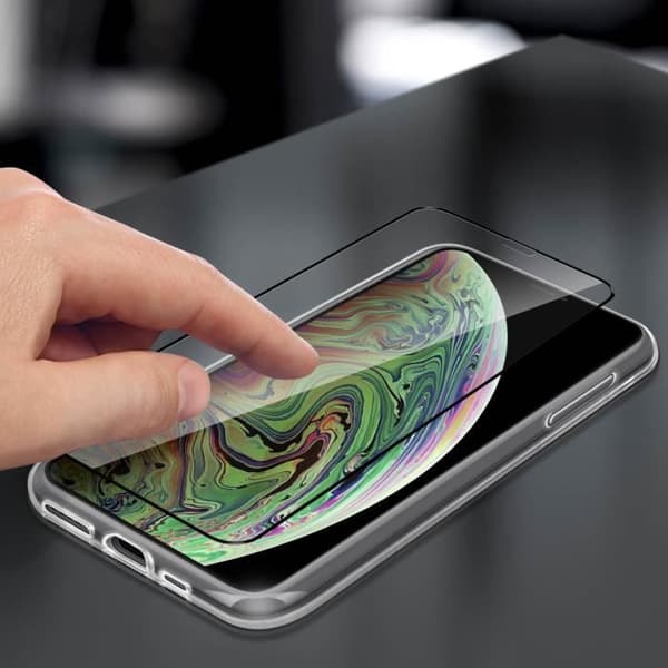 Skyddsfodral och film - Apple - iPhone XR - Transparent silikon - Härdat glas - Mjuk