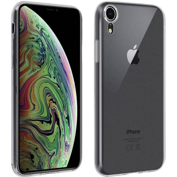 Skyddsfodral och film - Apple - iPhone XR - Transparent silikon - Härdat glas - Mjuk