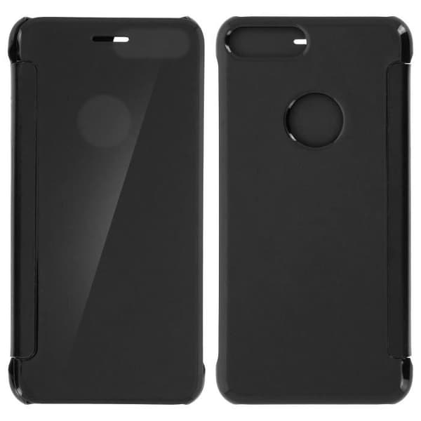 Svart Mirror Folio Fodral Skal iPhone 7 Plus / iPhone 8 Plus Genomskinlig flik
