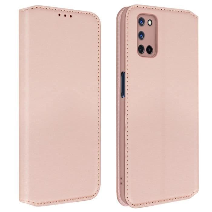 Cover Oppo A72 / A52 korthållare Smal och elegant stativfunktion Rose Gold