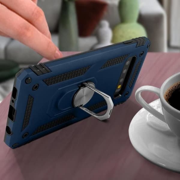 Coque - Galaxy S10 - Bi Rigide och Mjuk - Blå Natt - Stötbeständig - Videostöd