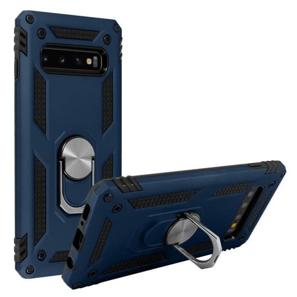 Coque - Galaxy S10 - Bi Rigide och Mjuk - Blå Natt - Stötbeständig - Videostöd