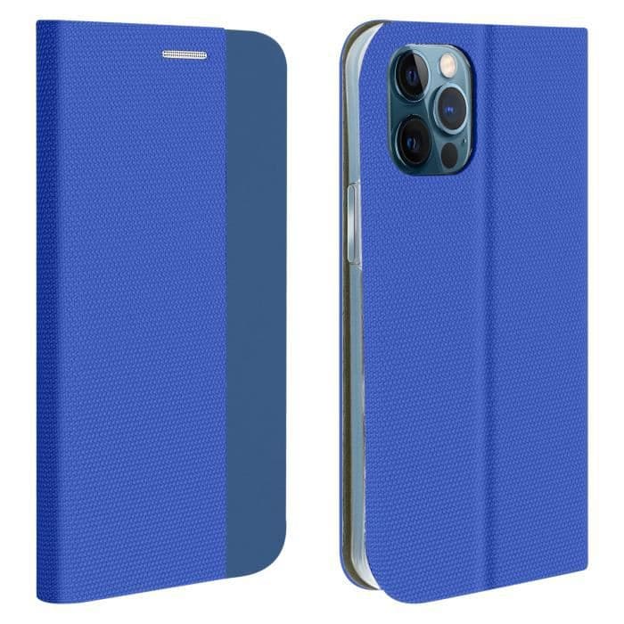 iPhone 12 / 12 Pro-fodral Korthållare Interiör Videostöd Soft-touch blå Blå