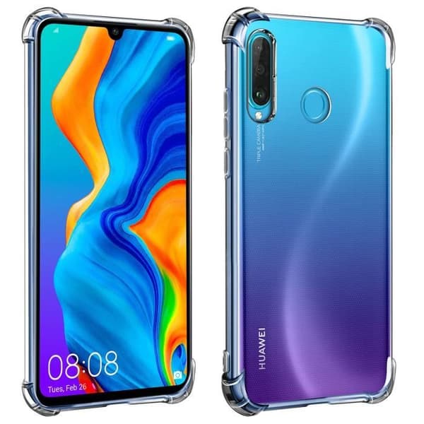 Coque - AVIZAR - Huawei P30 Lite / P30 Lite XL - Flexibelt silikongel - Förstärkta hörn - Vit