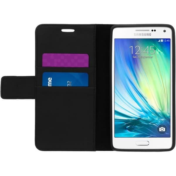 Foliofodral - Avizar - Galaxy A5 - Syntetiskt läder - Svart - Stödfunktion