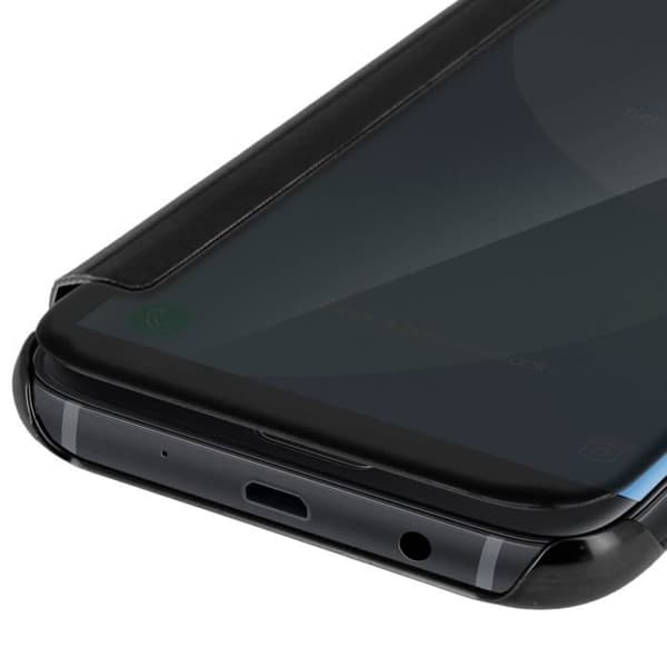 Etui - AVIZAR - Galaxy J3 2017 - Foliofodral - Genomskinlig - Spegeleffekt - Svart