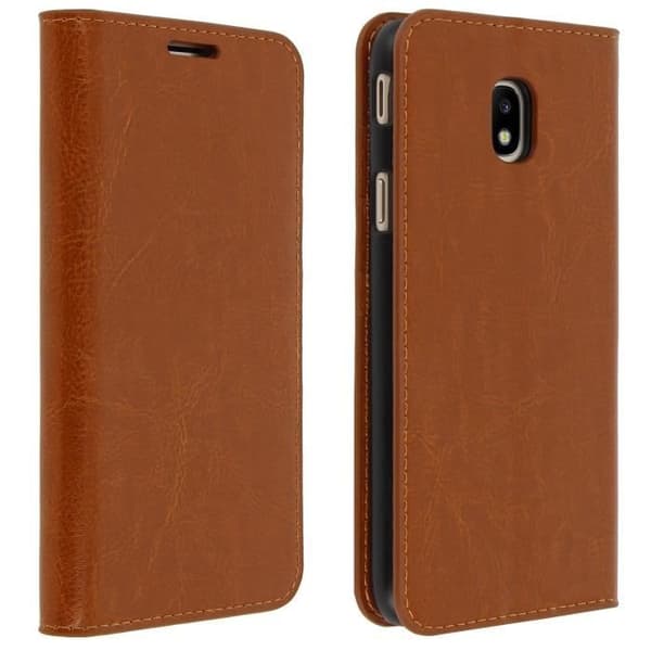 Housse folio - Samsung - Galaxy J5 2017 - Äkta läder - Heltäckande skydd - Kamel