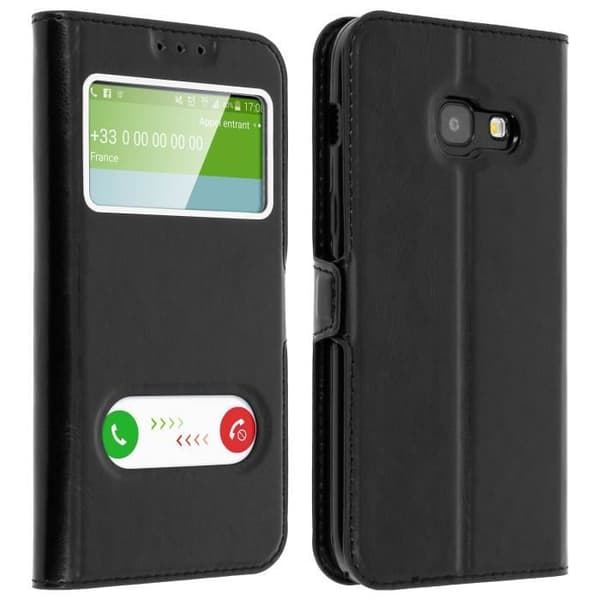 Skal till Samsung Galaxy A3 2017 dubbelfönsterfodral Silikongelskal - svart