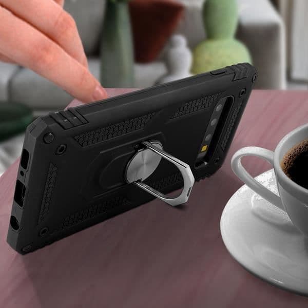 Coque - AVIZAR - Galaxy S10 - Bi-materialer - Stødabsorberende - Forvandlingsbart video-stativ