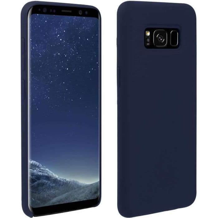 Samsung Galaxy S8 Matt halvstyvt silikonfodral Soft Touch Finish midnattsblå Blå