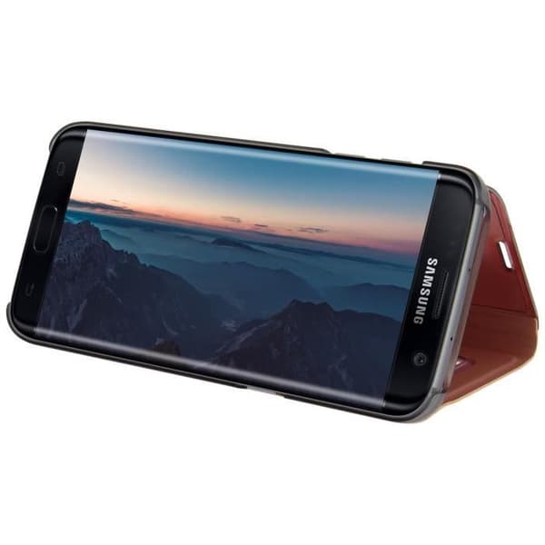 Etui Galaxy S7 Edge - AVIZAR - Hölster med spegelklapp - Ställfunktion - Mjuk skal - Glänsande