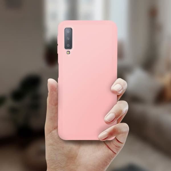 Coque - Samsung - Galaxy A7 2018 - Mjuk Skydd - Repellerande - Ljusrosa