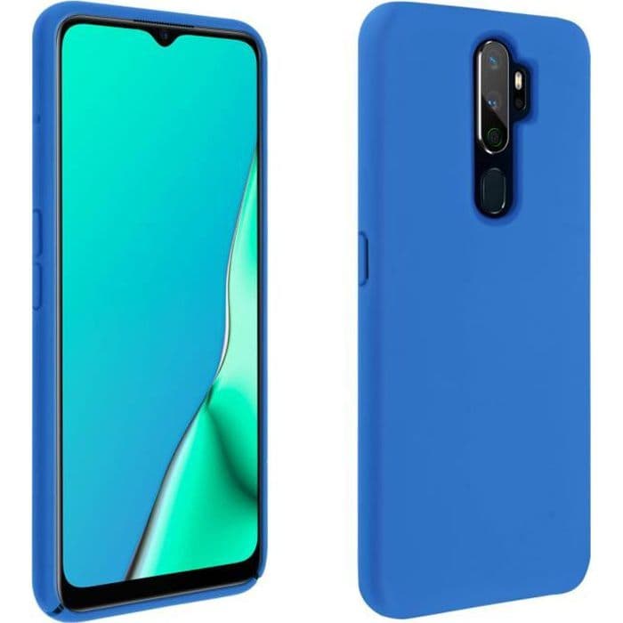 Oppo A9 2020 och A5 2020 fodral Halvstyv silikon Soft Touch finish midnattsblå Blå